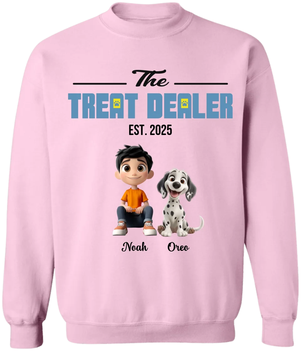 Cartoon Style, The Treat Dealer - Personalized T-Shirt, Gift For Dog Mom, Dog Dad