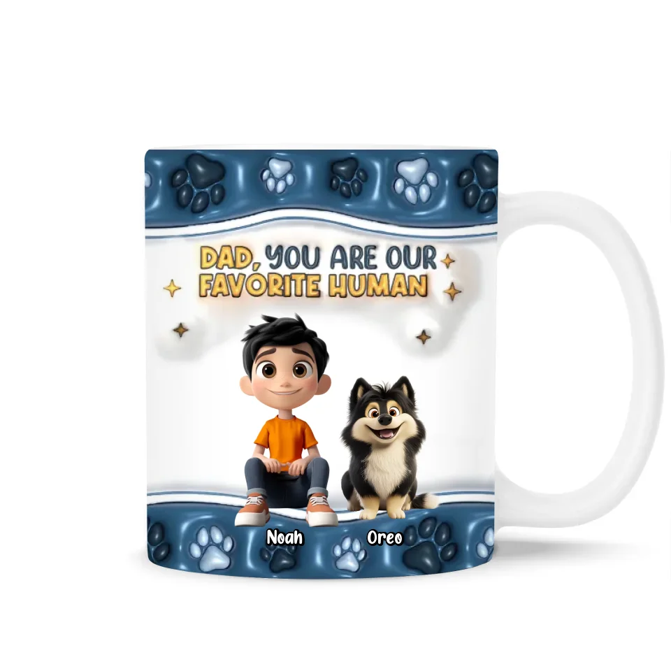 You Are My Favorite Human - Personalized Mug, Funny Gift for Dog Dad, Dog Mom Coffee Cup, Dog Lover Gift