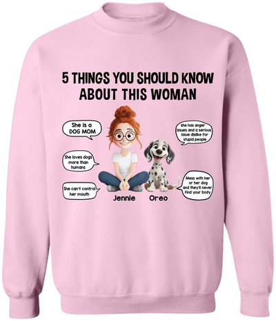 5 Things You Should Know About This Woman - Personalized T-Shirt, Gift For Dog Lovers