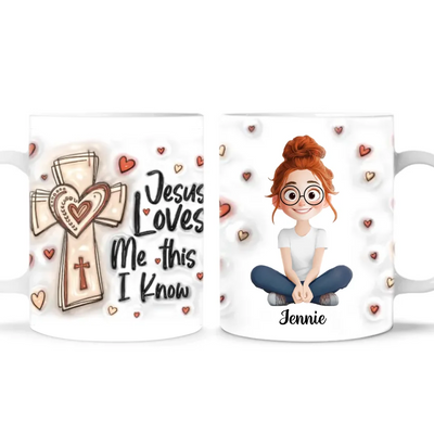Jesus Loves Me This I Know - Personalized Mug, Christian Gift, Jesus Lover Gift, Coffee Mug for Her