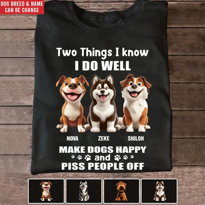 Two Things I Do Well - Personalized T-Shirt, Gift For Dog Lovers