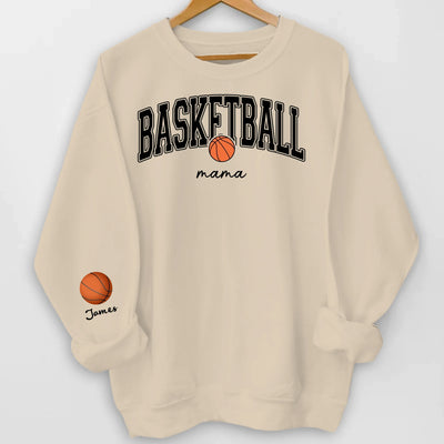Basketball Mom - Personalized Sleeve Print Sweatshirt, Basketball Mom Gift, Football Mom