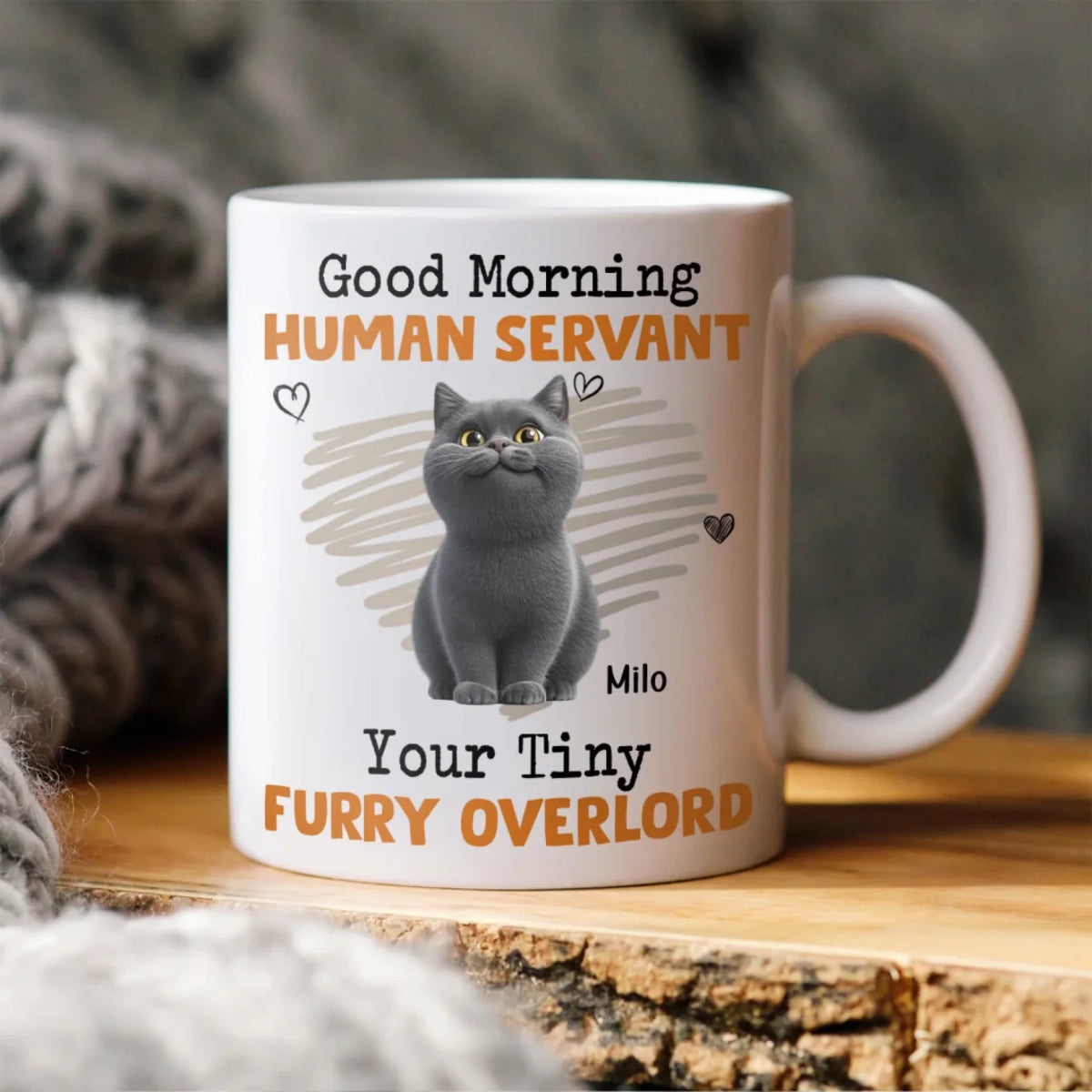 Cat Cartoon, Good Morning Human Servant Your Tiny Furry Overlord mk1