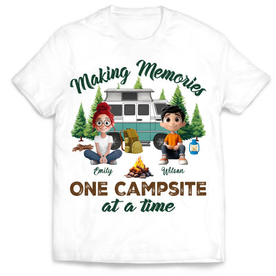 Couple Camping, Making Memories One Campsite At A Time - Personalized T-Shirt, Gift For Camping Lover