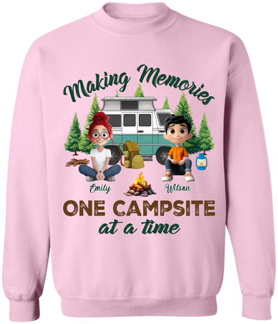 Couple Camping, Making Memories One Campsite At A Time - Personalized T-Shirt, Gift For Camping Lover