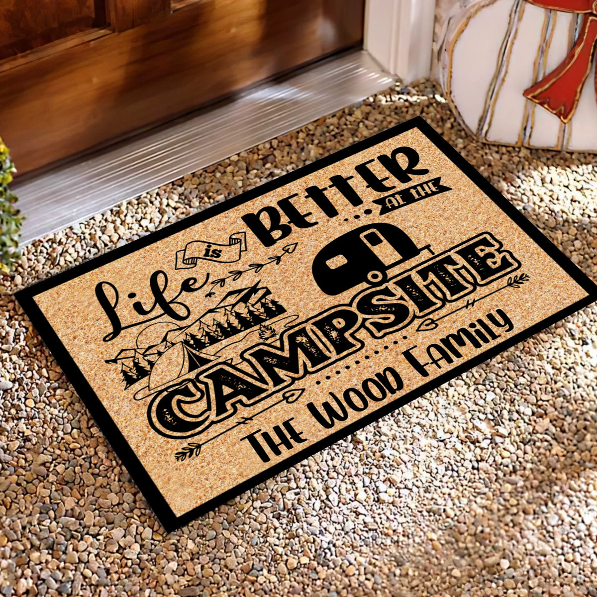 Life Is Better At The Campsite, Personalized Doormat