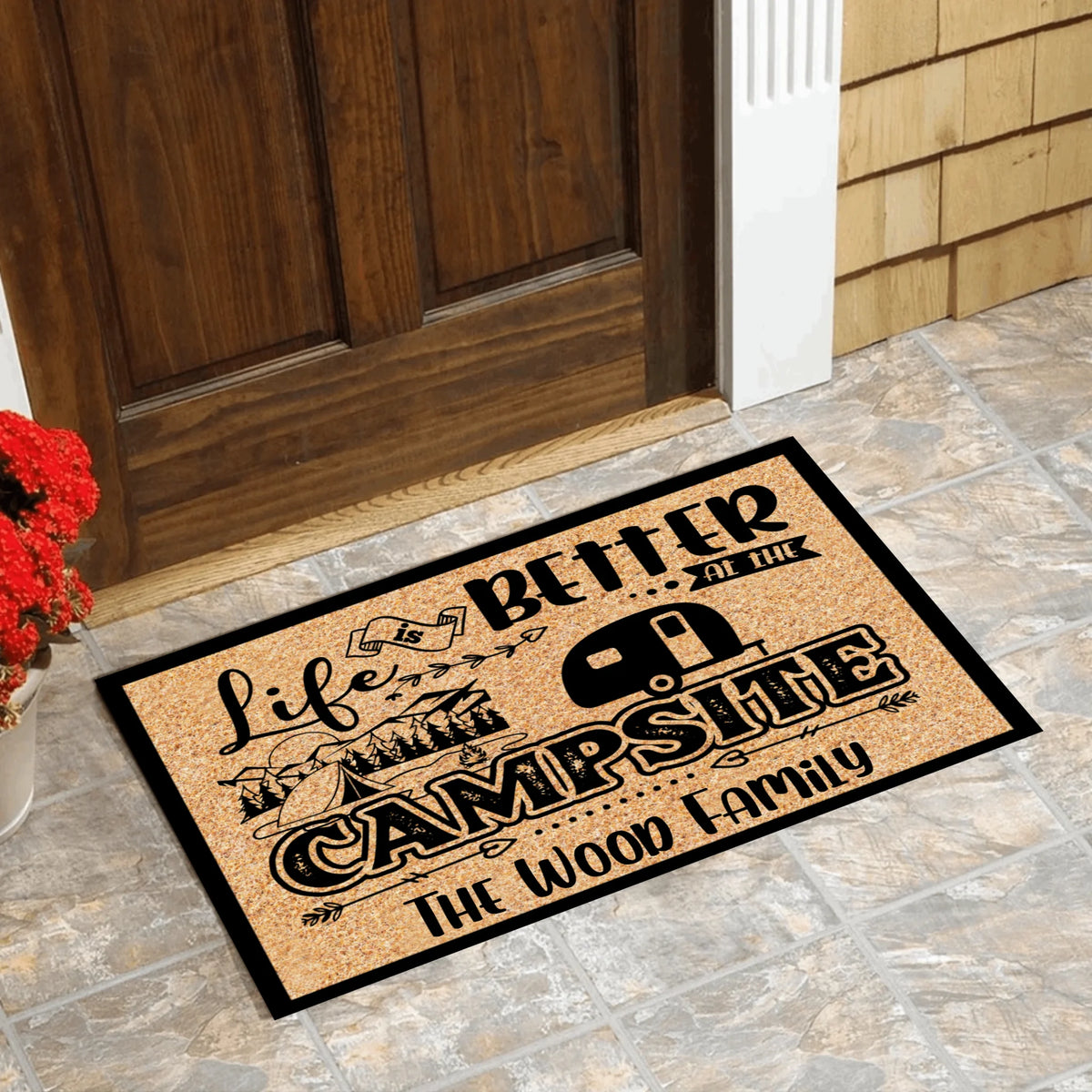 Life Is Better At The Campsite, Personalized Doormat