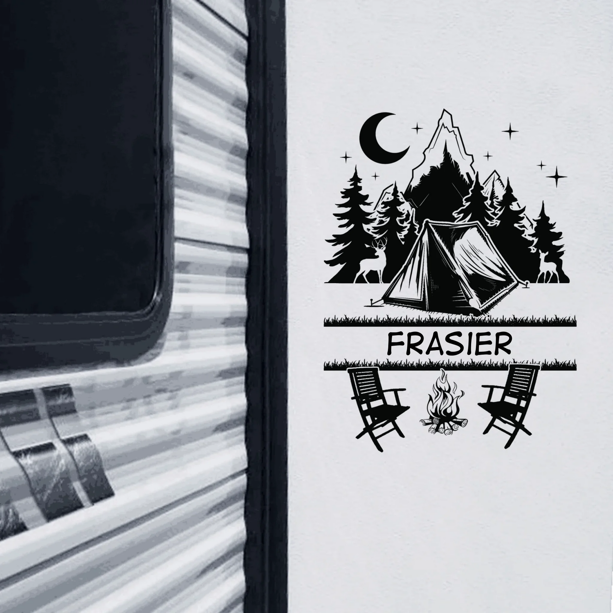 Personalized Camping Decal, Car Window Decal, Car Decal