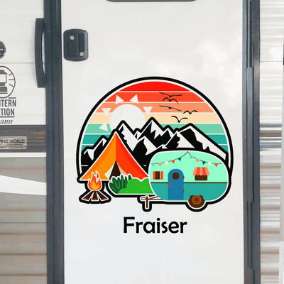 Personalized Happy Camper Decal