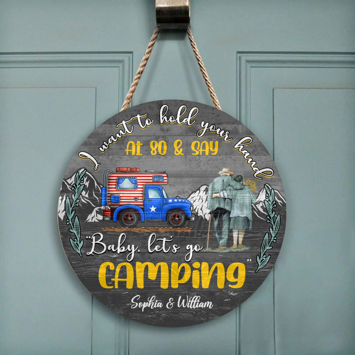 I Want To Hold Your Hand - Wooden Door Sign