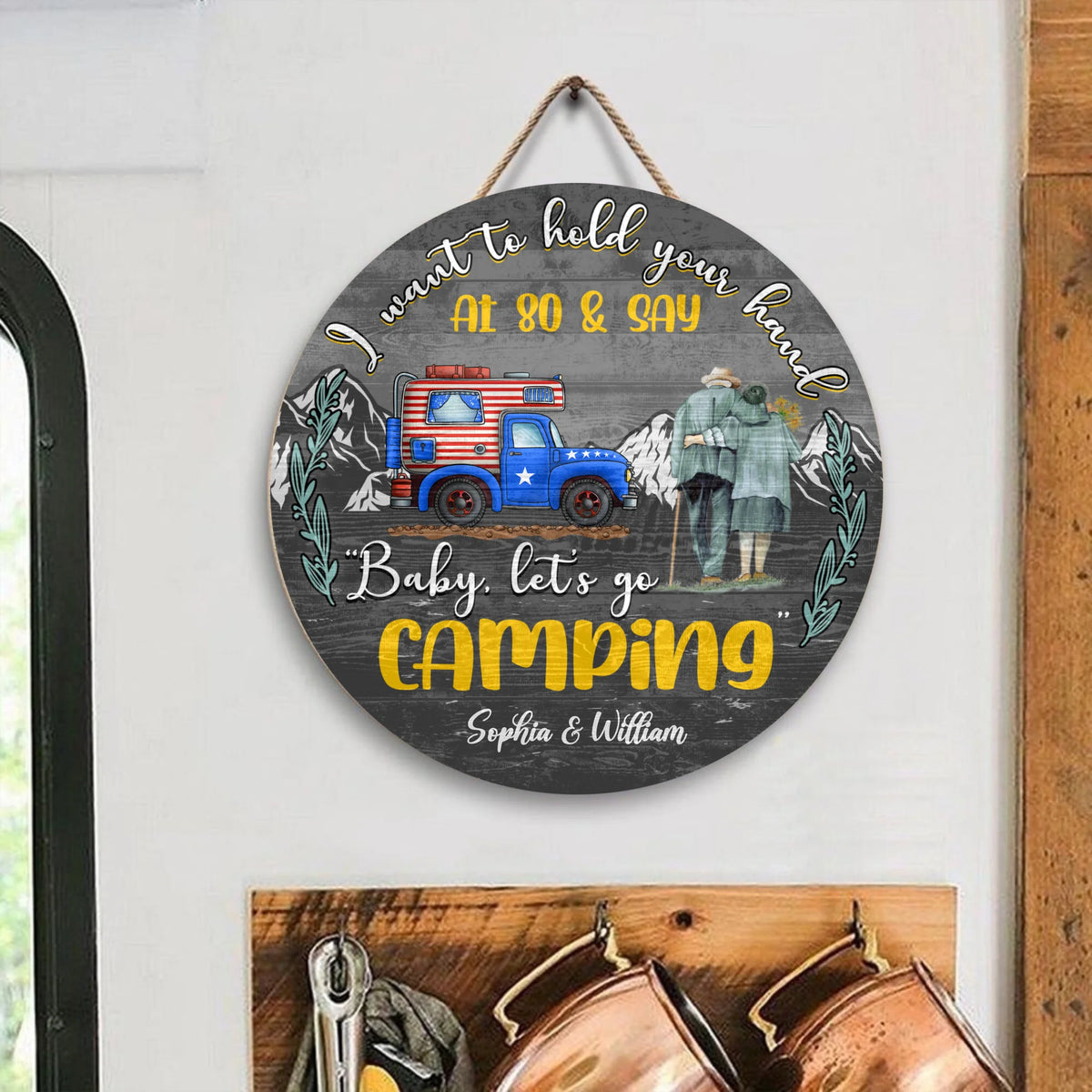 I Want To Hold Your Hand - Wooden Door Sign