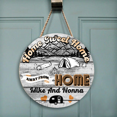 Home Sweet Home - Round Wooden Door Sign