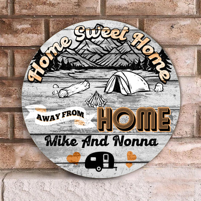 Home Sweet Home - Round Wooden Door Sign