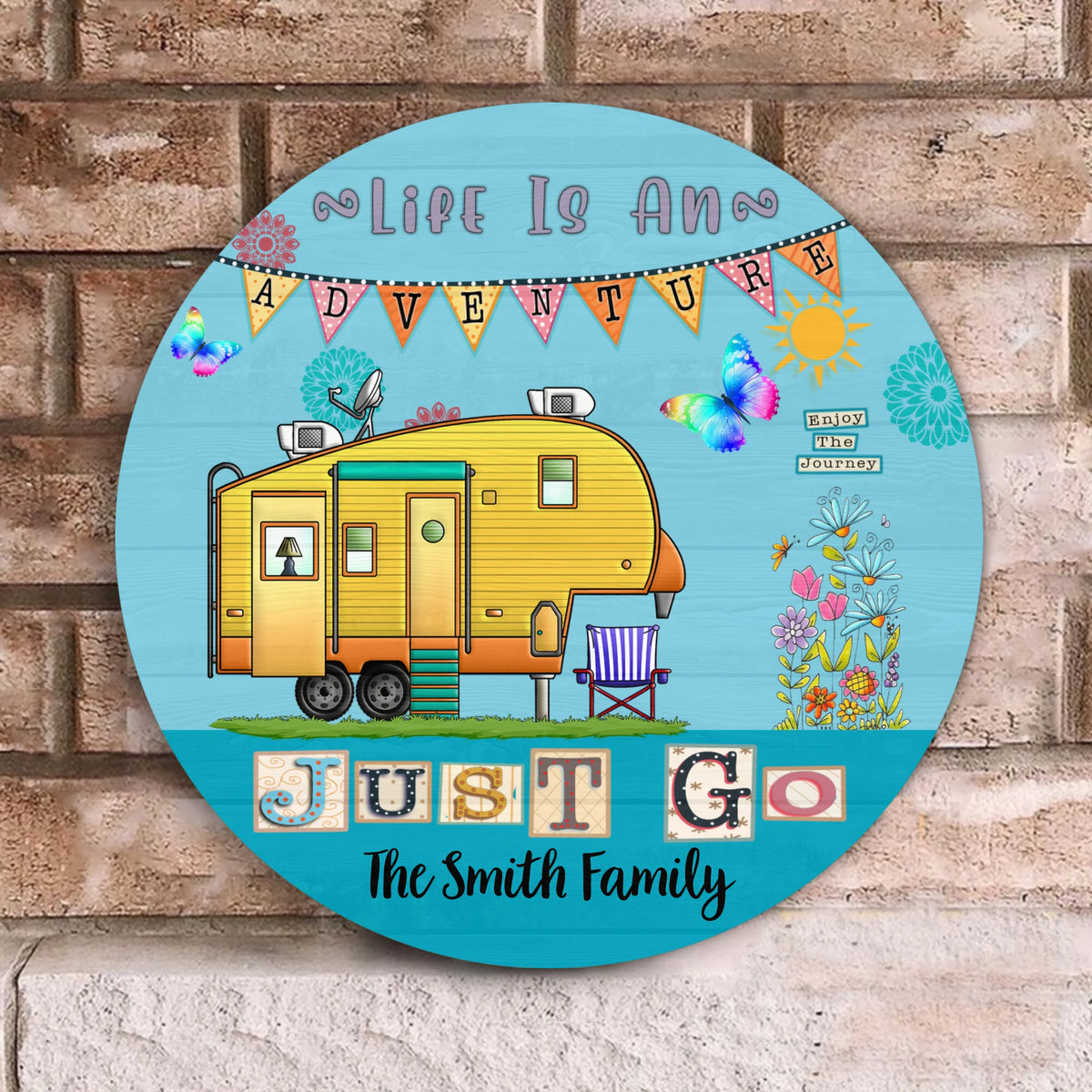 Life Is An Adventure - Wooden Door Sign