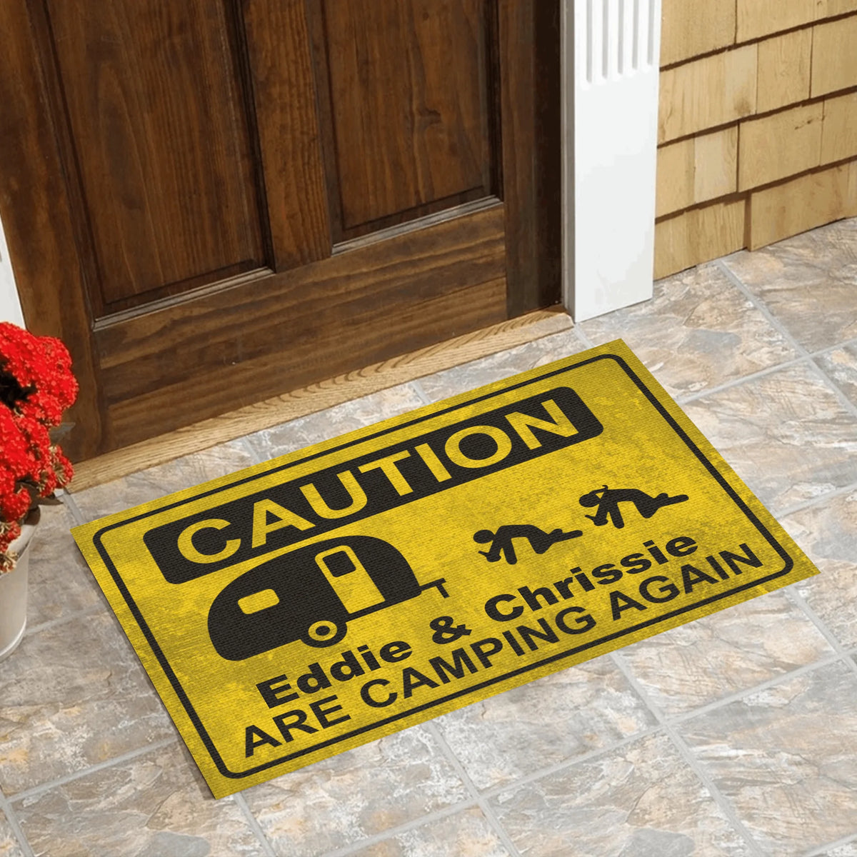 Caution We're Camping Again - Doormat