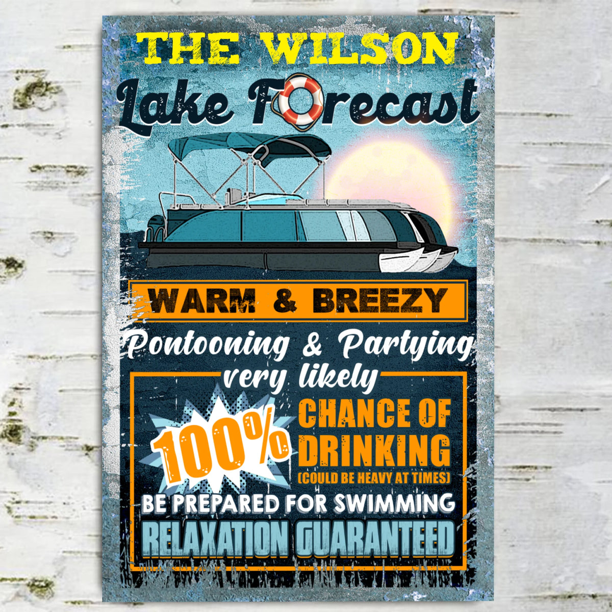 Lake Forecast - Personalized Metal Sign, Lake House Decor