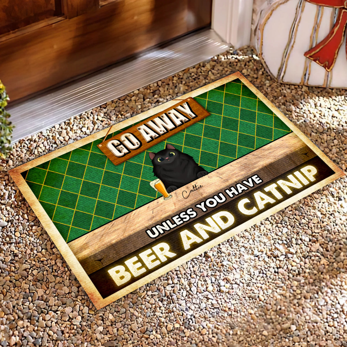 Go Away Unless You Have Beer And Catnip - Doormat