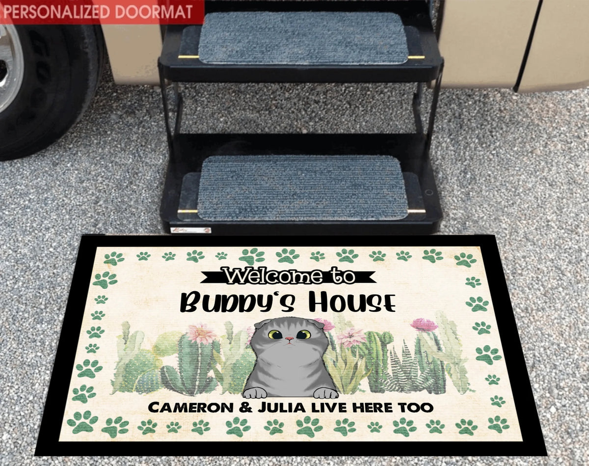 Welcome To Cat House - Personalized Doormat