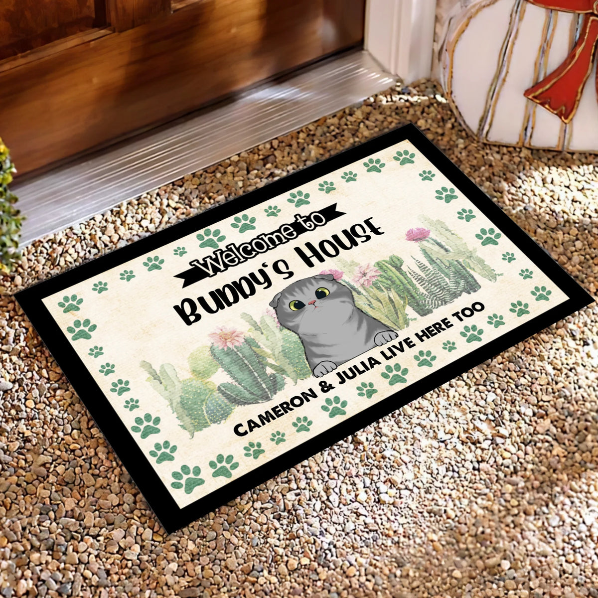 Welcome To Cat House - Personalized Doormat