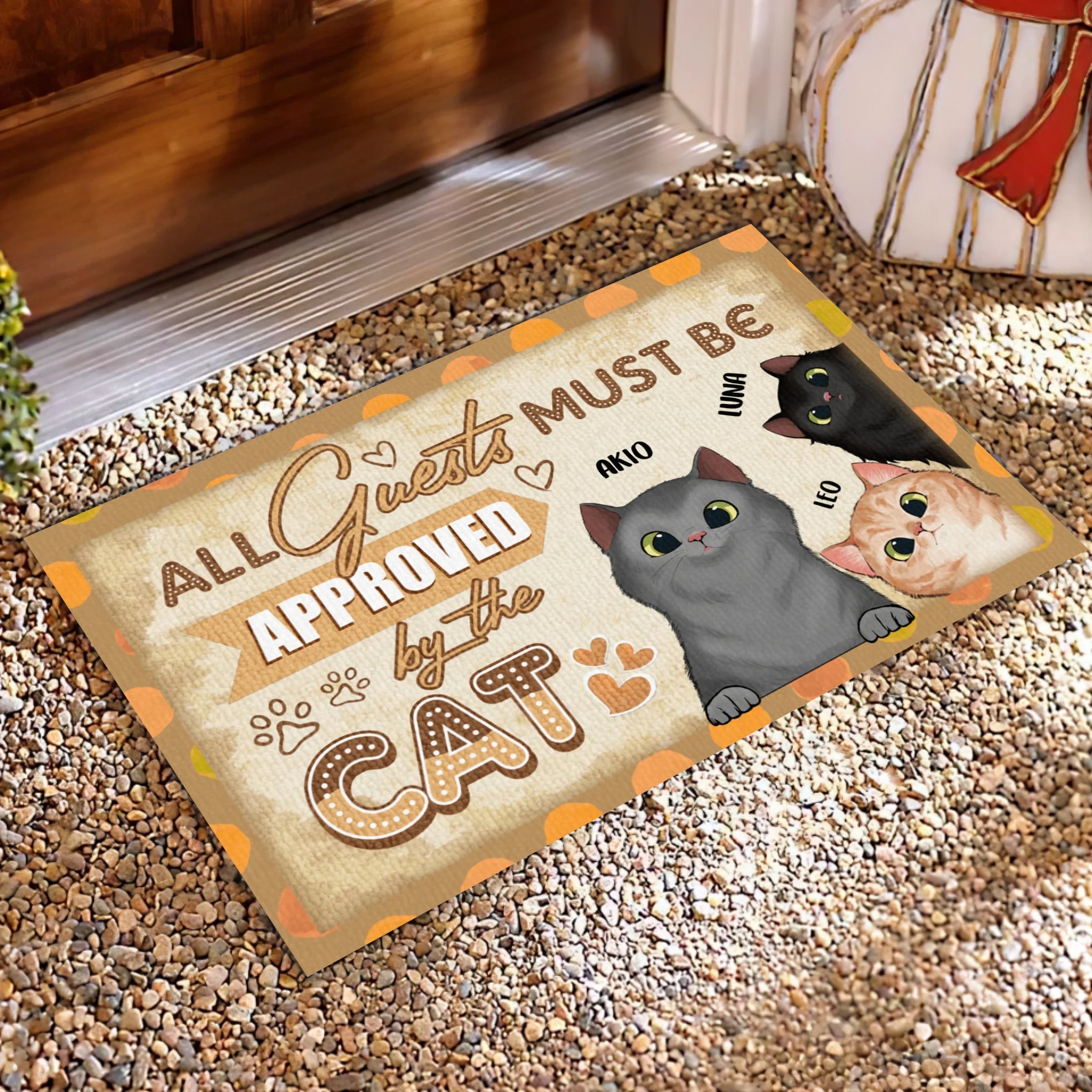 All Guest Must Be Approved By The Cat - Doormat