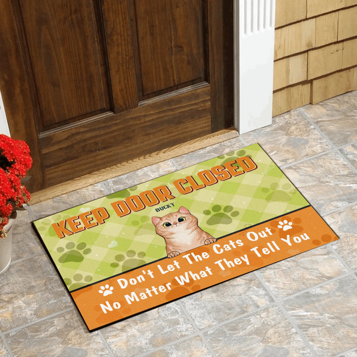 Keep The Door, Personalized Doormat, Gift For Dog Lovers
