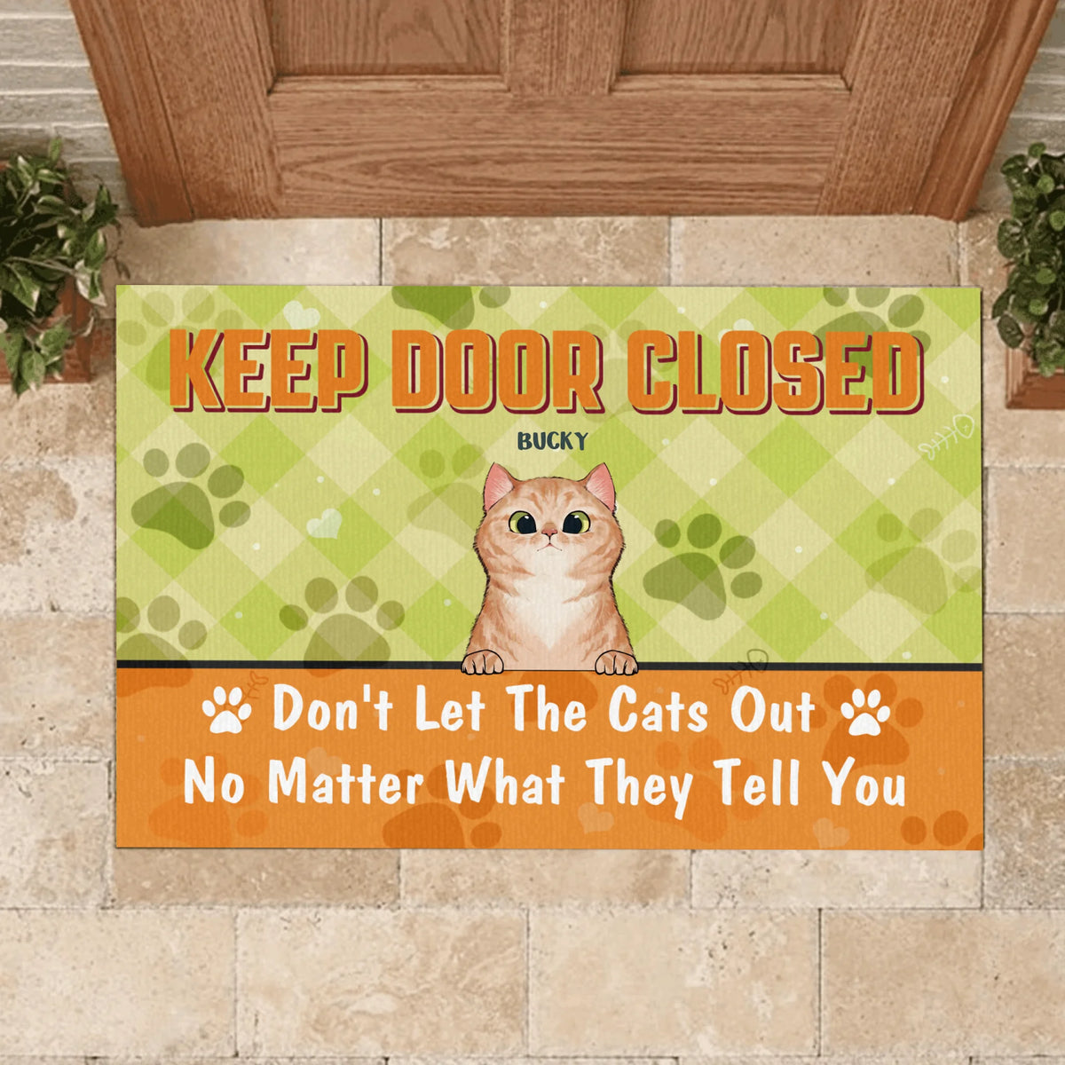 Keep The Door, Personalized Doormat, Gift For Dog Lovers