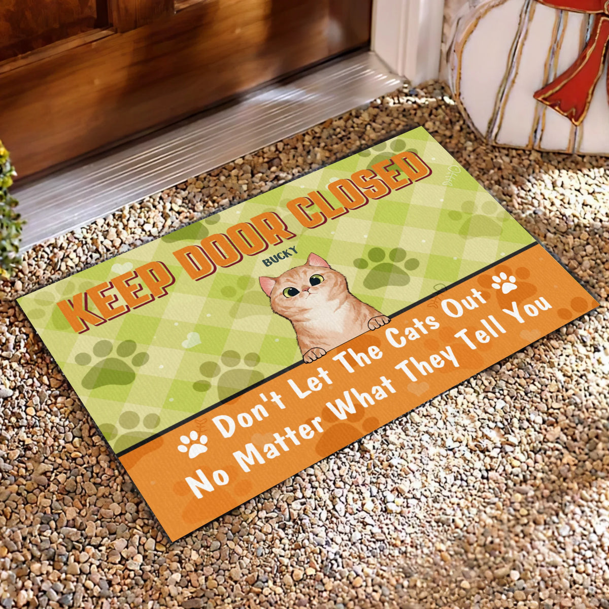 Keep The Door, Personalized Doormat, Gift For Dog Lovers