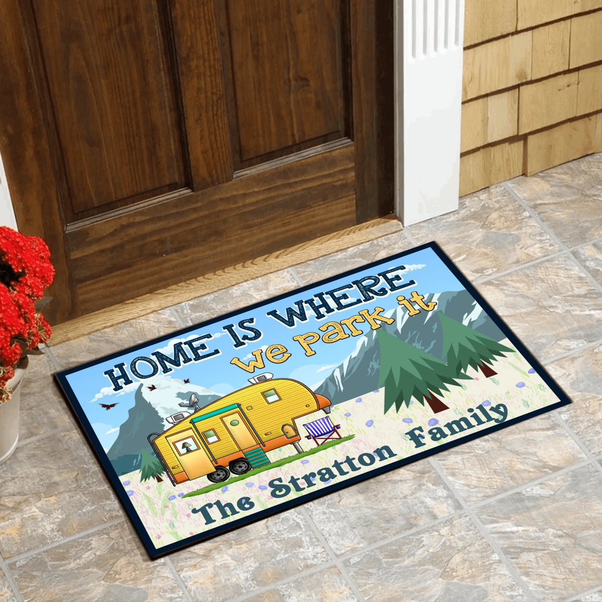 Home Is Where We Park It - Personalized Doormat