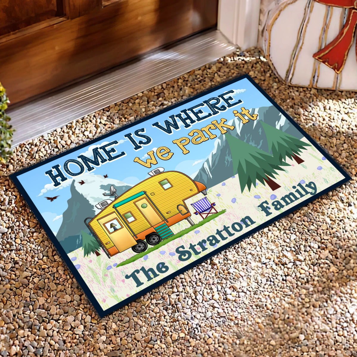 Home Is Where We Park It - Personalized Doormat