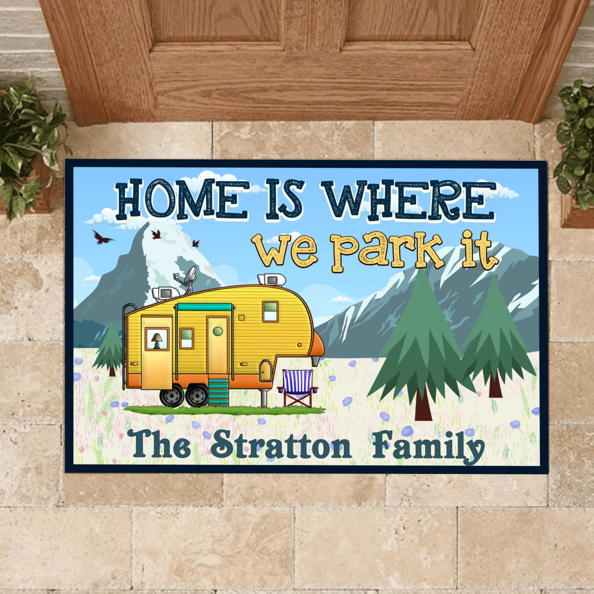 Home Is Where We Park It - Personalized Doormat