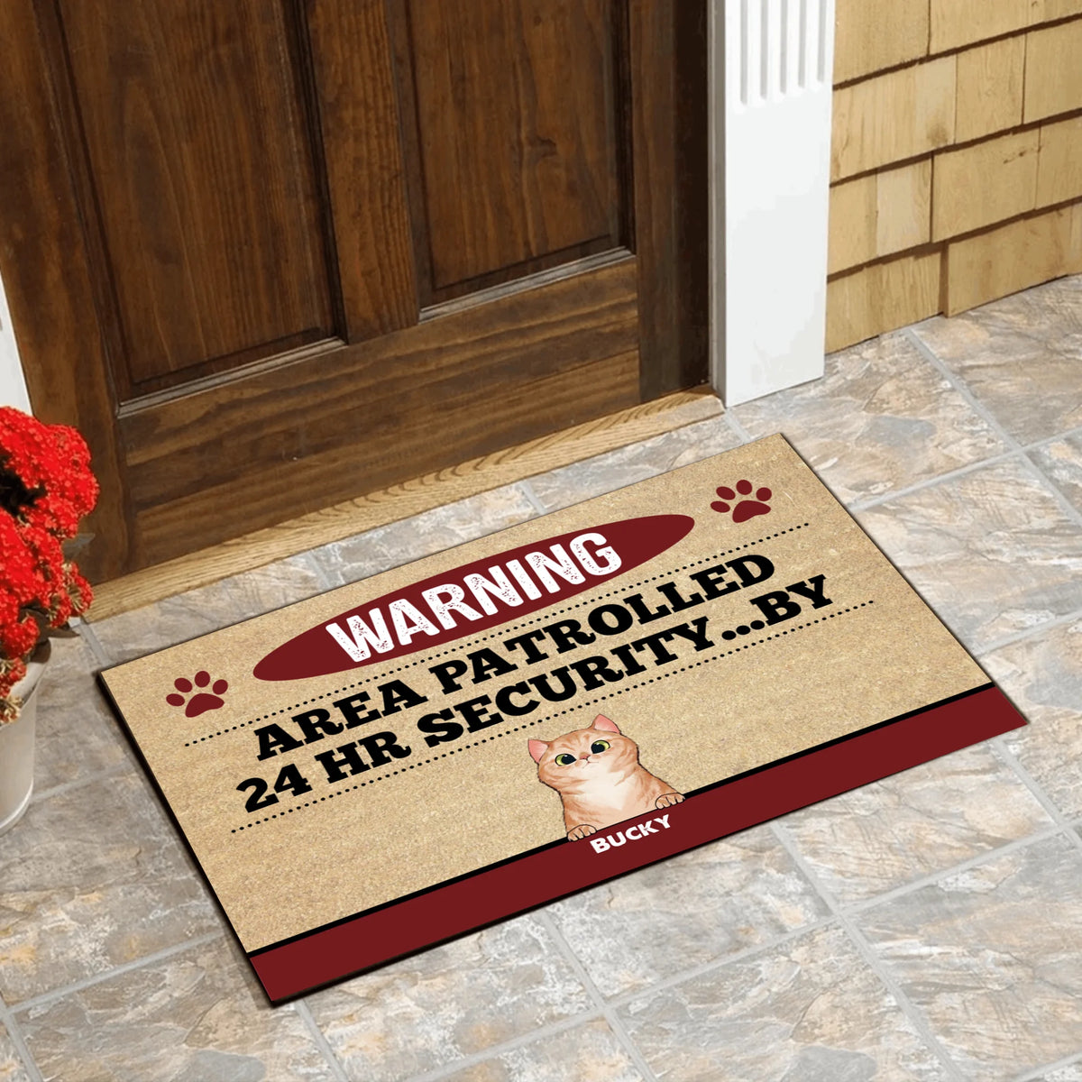 Warning! Area Patrolled 24hr Security By - Doormat