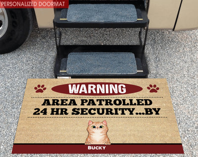 Warning! Area Patrolled 24hr Security By - Doormat