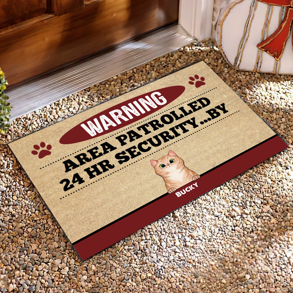 Warning! Area Patrolled 24hr Security By - Doormat
