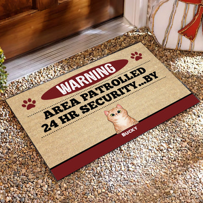 Warning! Area Patrolled 24hr Security By - Doormat