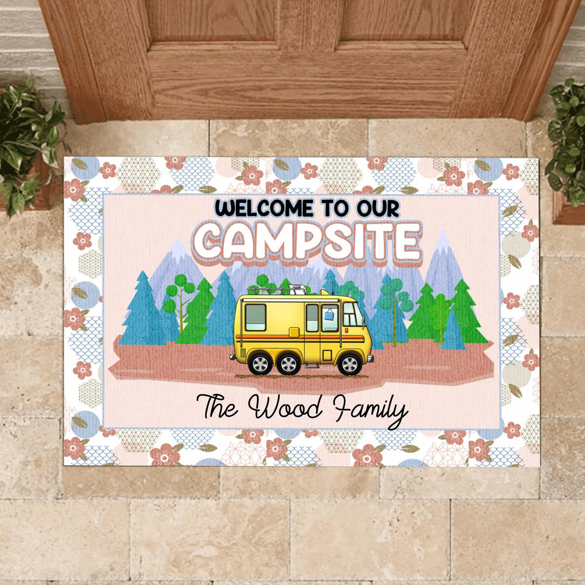 Welcome To Our Campsite - Personalized Doormat