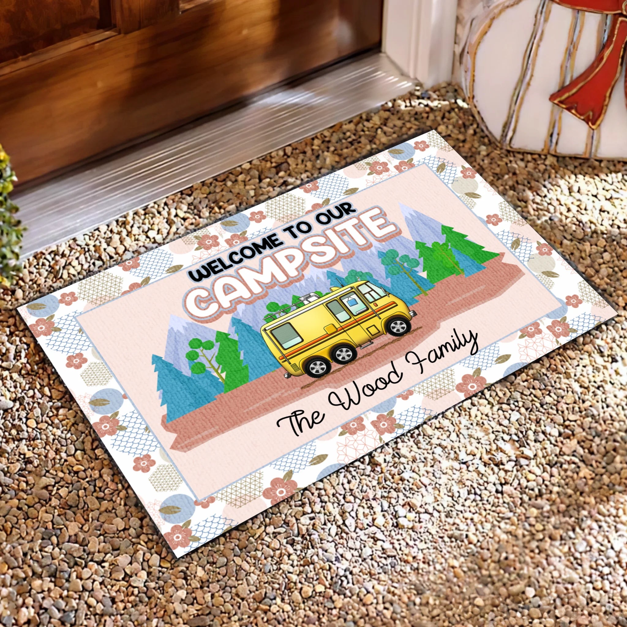 Welcome To Our Campsite - Personalized Doormat