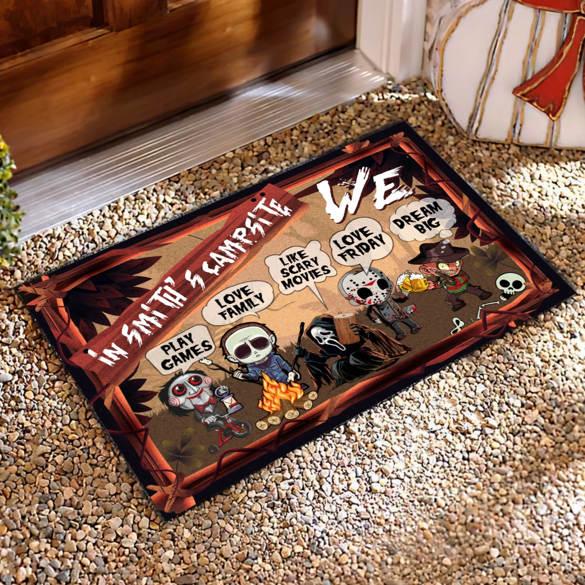 In The Campsite - Scary Doormat, Halloween Doormat, Cute Doormat, Halloween Decor