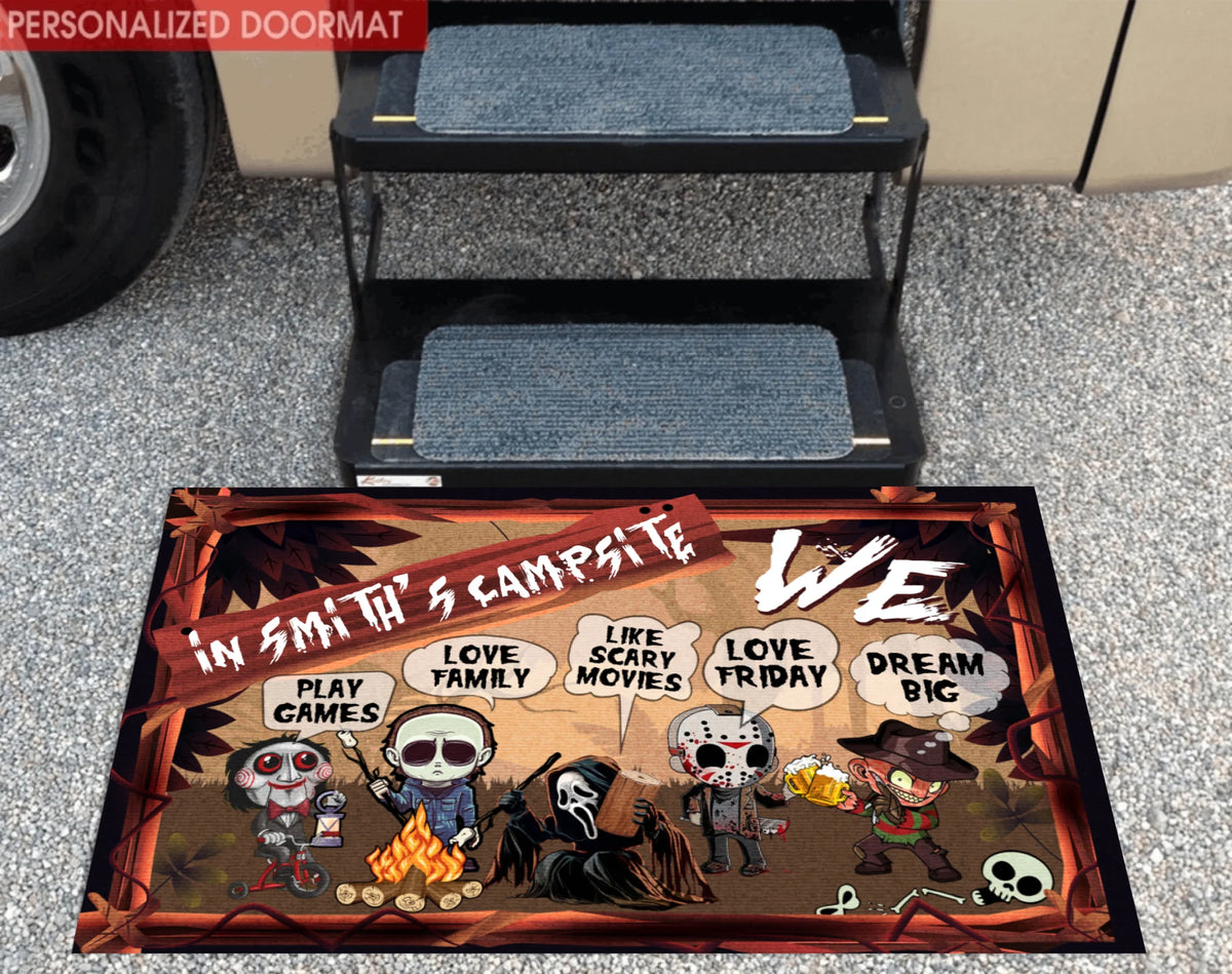 In The Campsite - Scary Doormat, Halloween Doormat, Cute Doormat, Halloween Decor