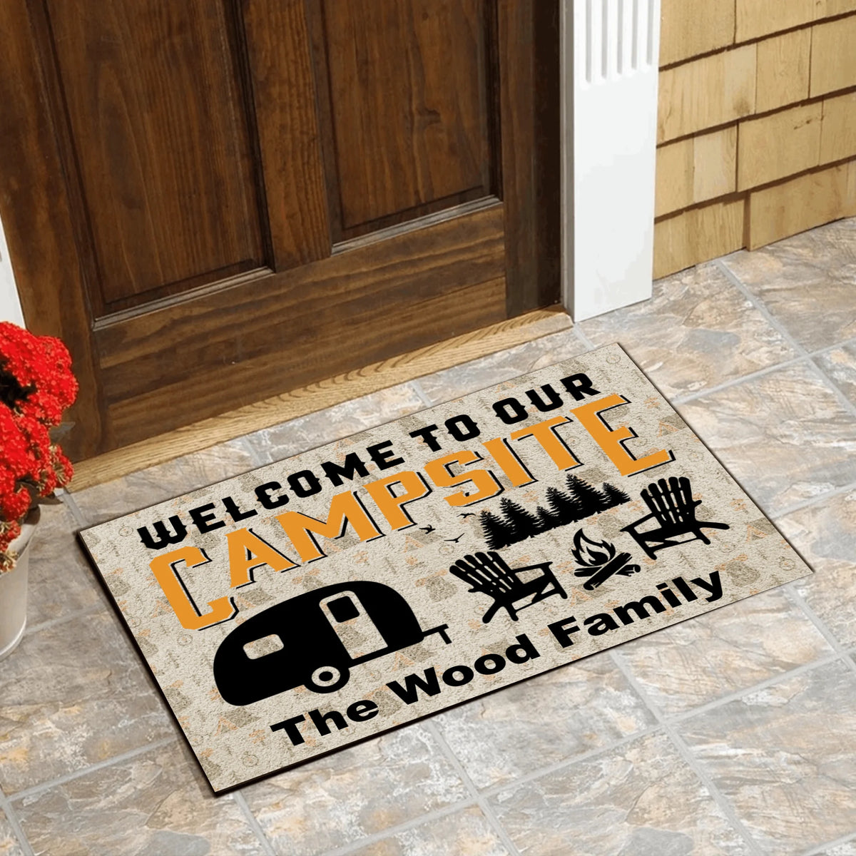 Welcome To Our Campsite, Personalized Doormat