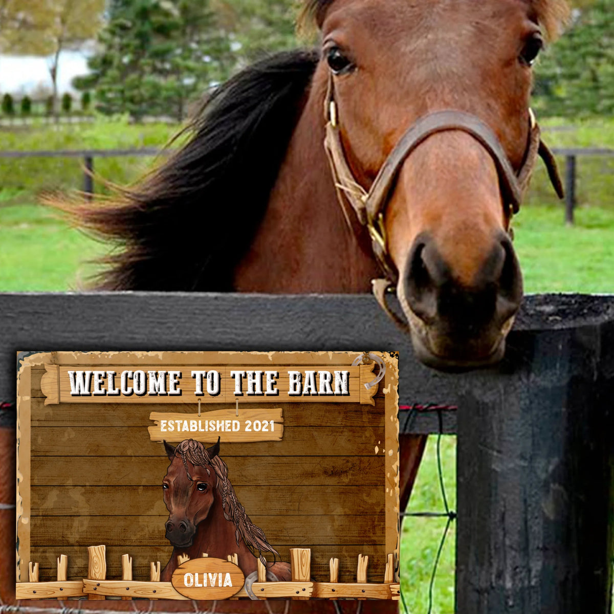 Welcome to The Barn - Metal sign