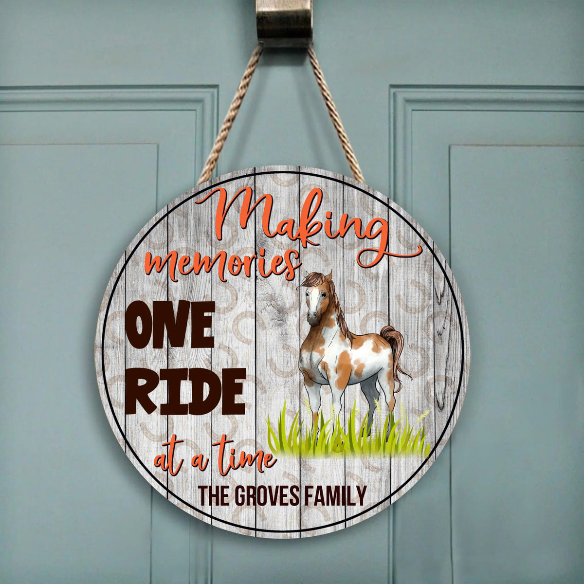 Making Memories One Ride - Wood Round Door sign