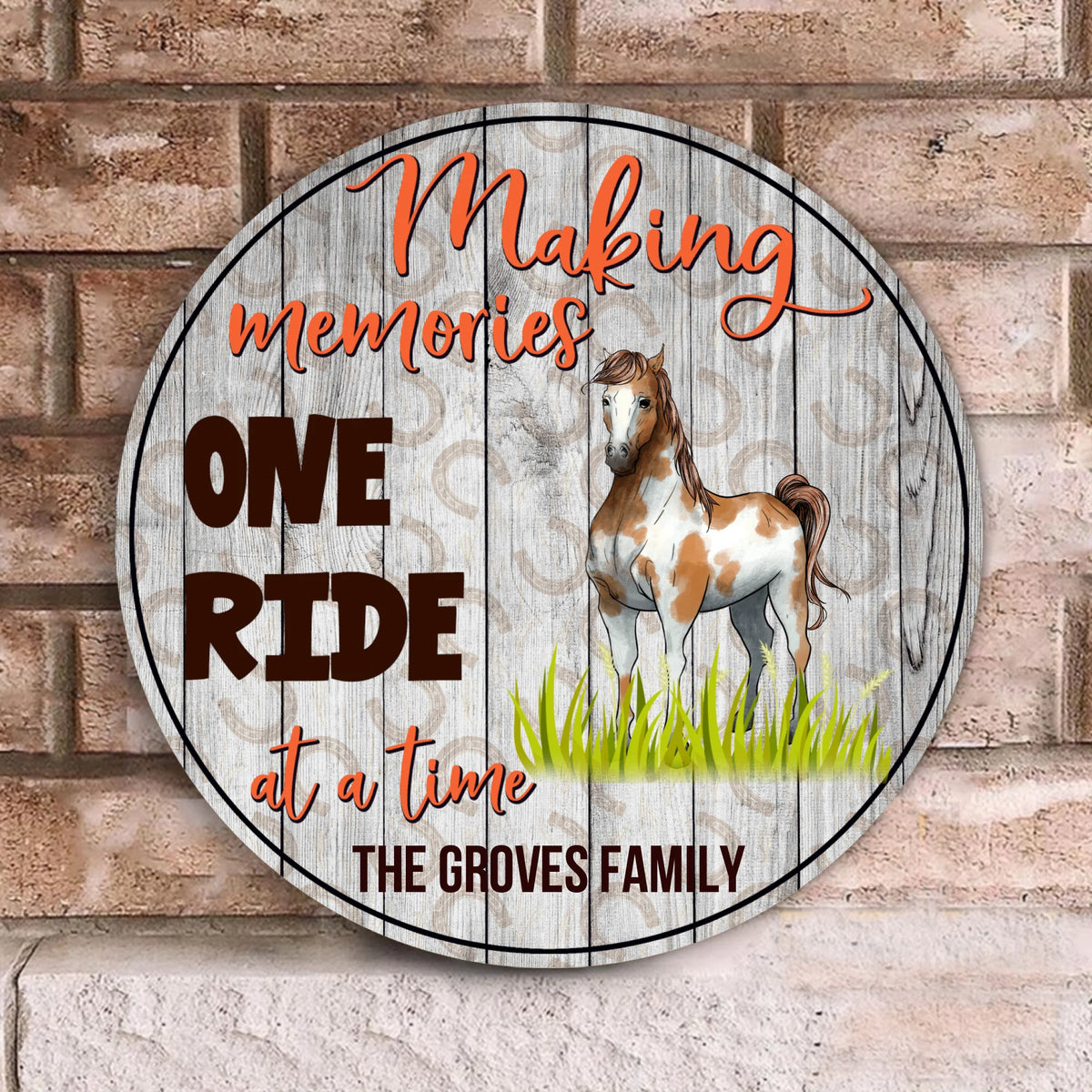 Making Memories One Ride - Wood Round Door sign