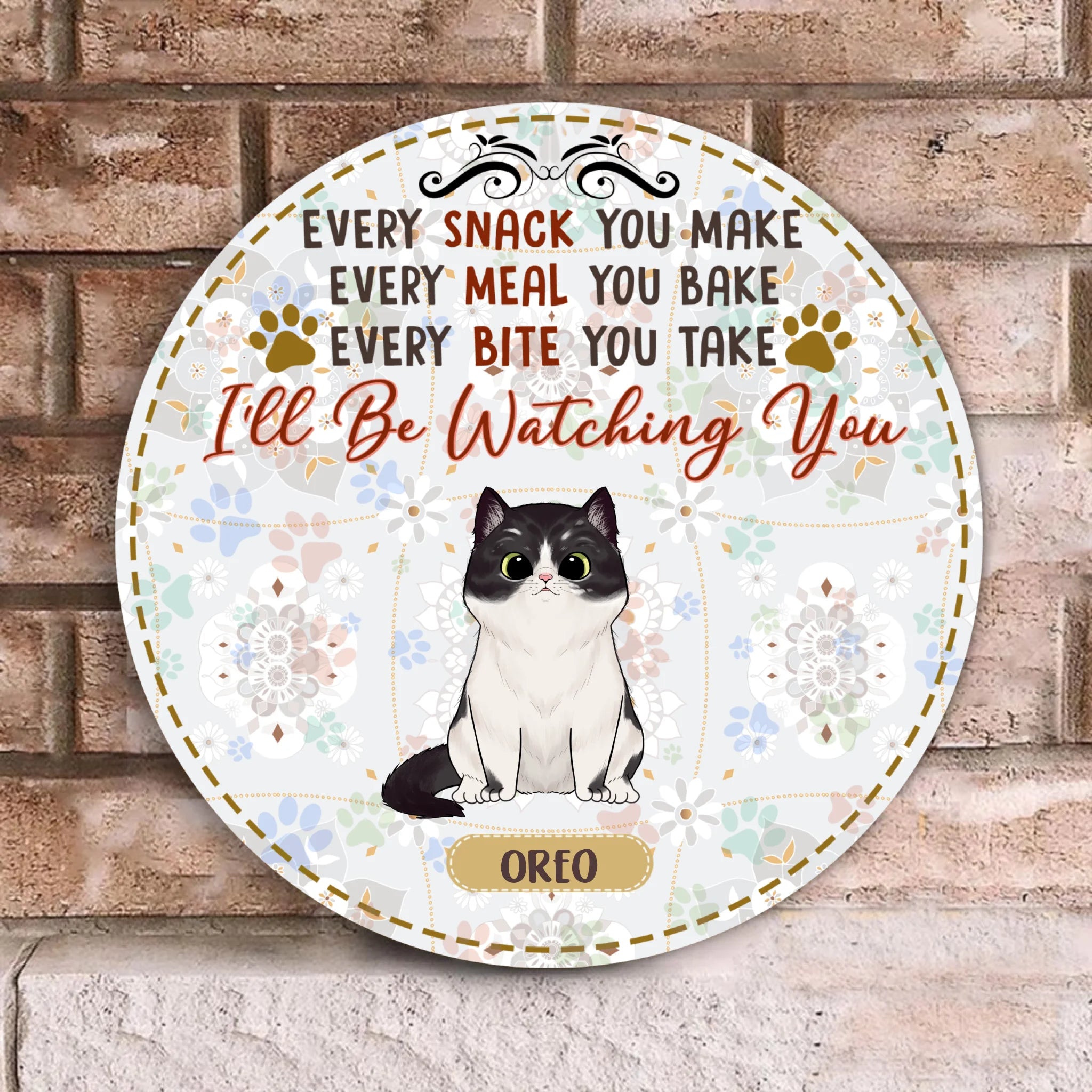 I'll Watching You - Wood Round Door Sign