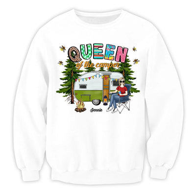 Queen Of The Camper - Personalized T-Shirt, Camping Gift, Gift for Camping Lover, Camper Shirt