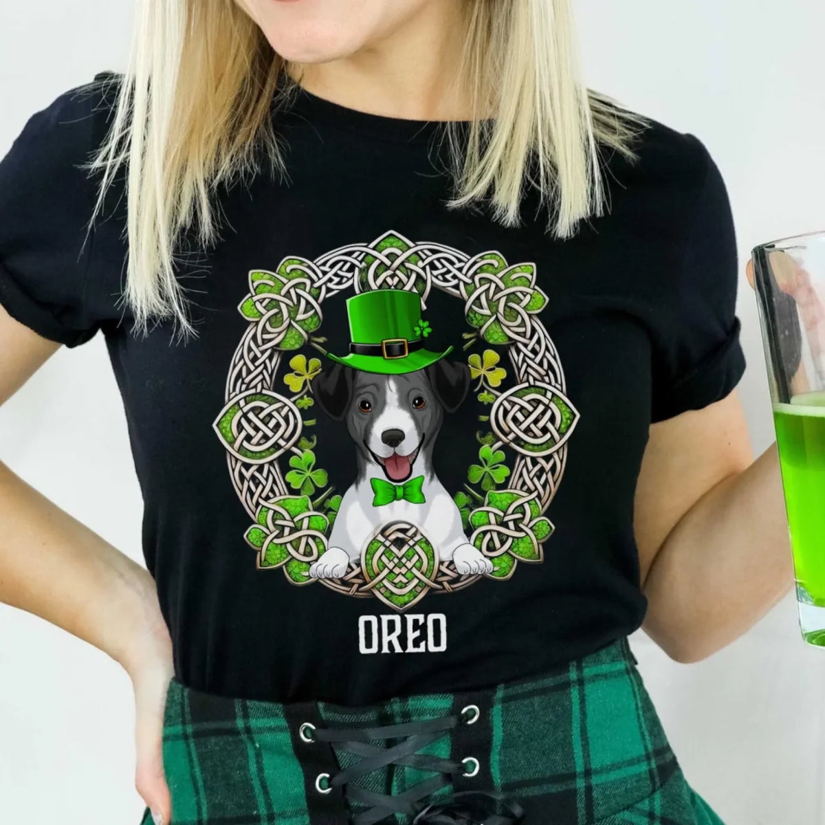 St. Patrick's Dog - Personalized T-Shirt, Gift For Dog Lovers, Happy St. Patrick's Day, patricks day shirt, shamrock shirt, patrick day shirt, st patricks day tee,t-shirt, tee, personalized shirt,st patricks day, saint patricks day, green day, st patricks
