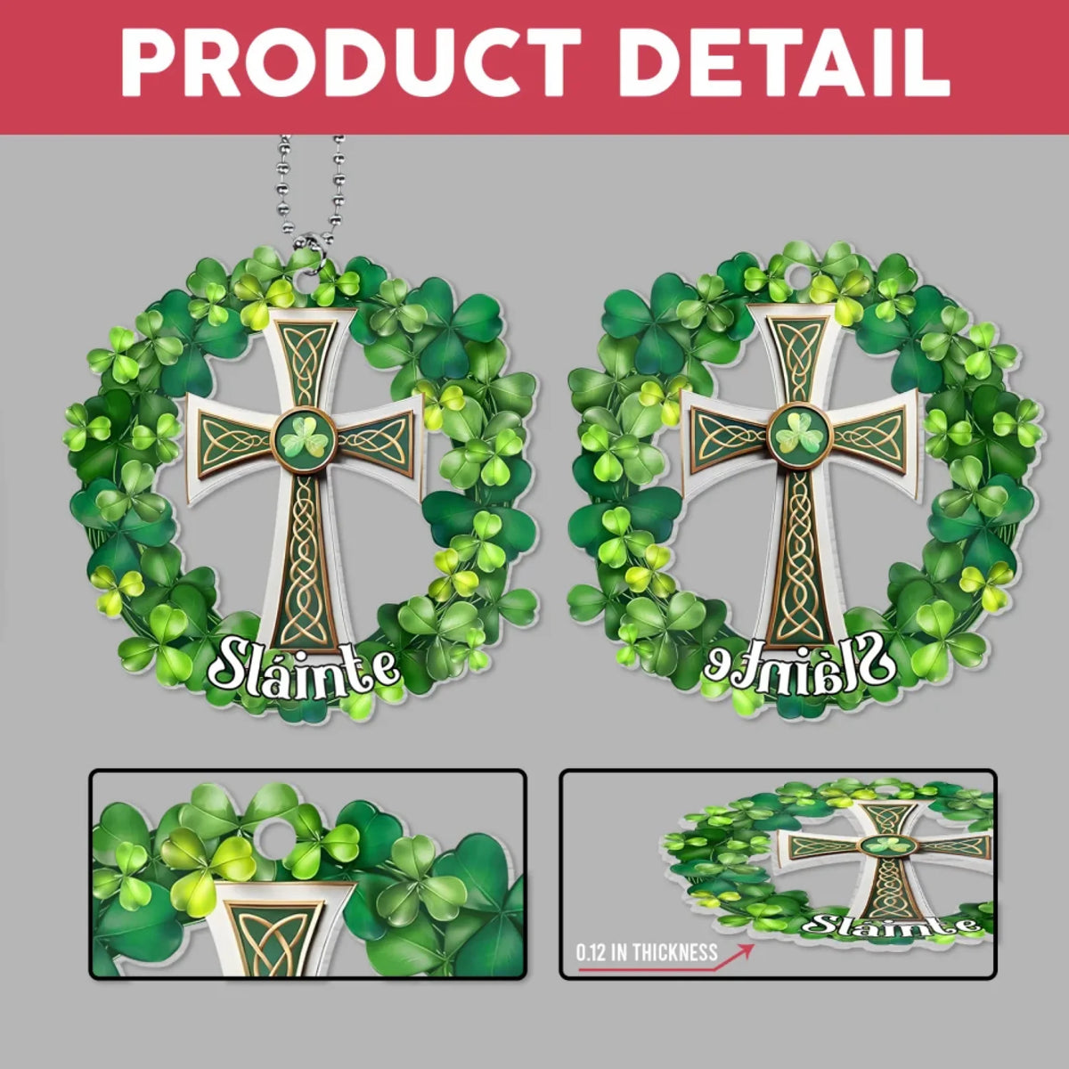 Christian Celtic Cross with Shamrock mk