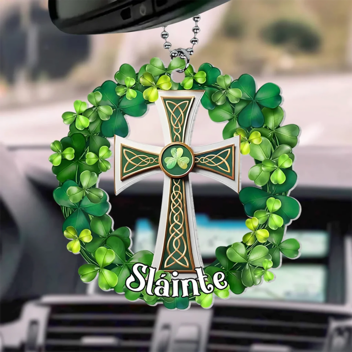 Christian Celtic Cross with Shamrock mk ads