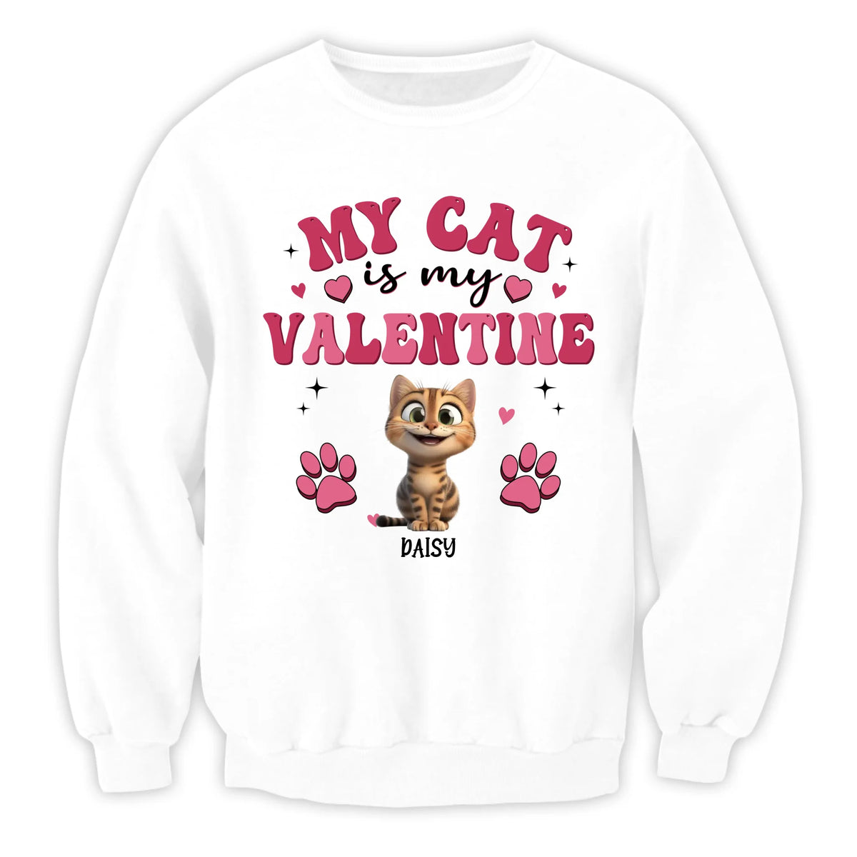 My Cat Is My Valentine - Personalized T-Shirt, Gift For Cat Lover