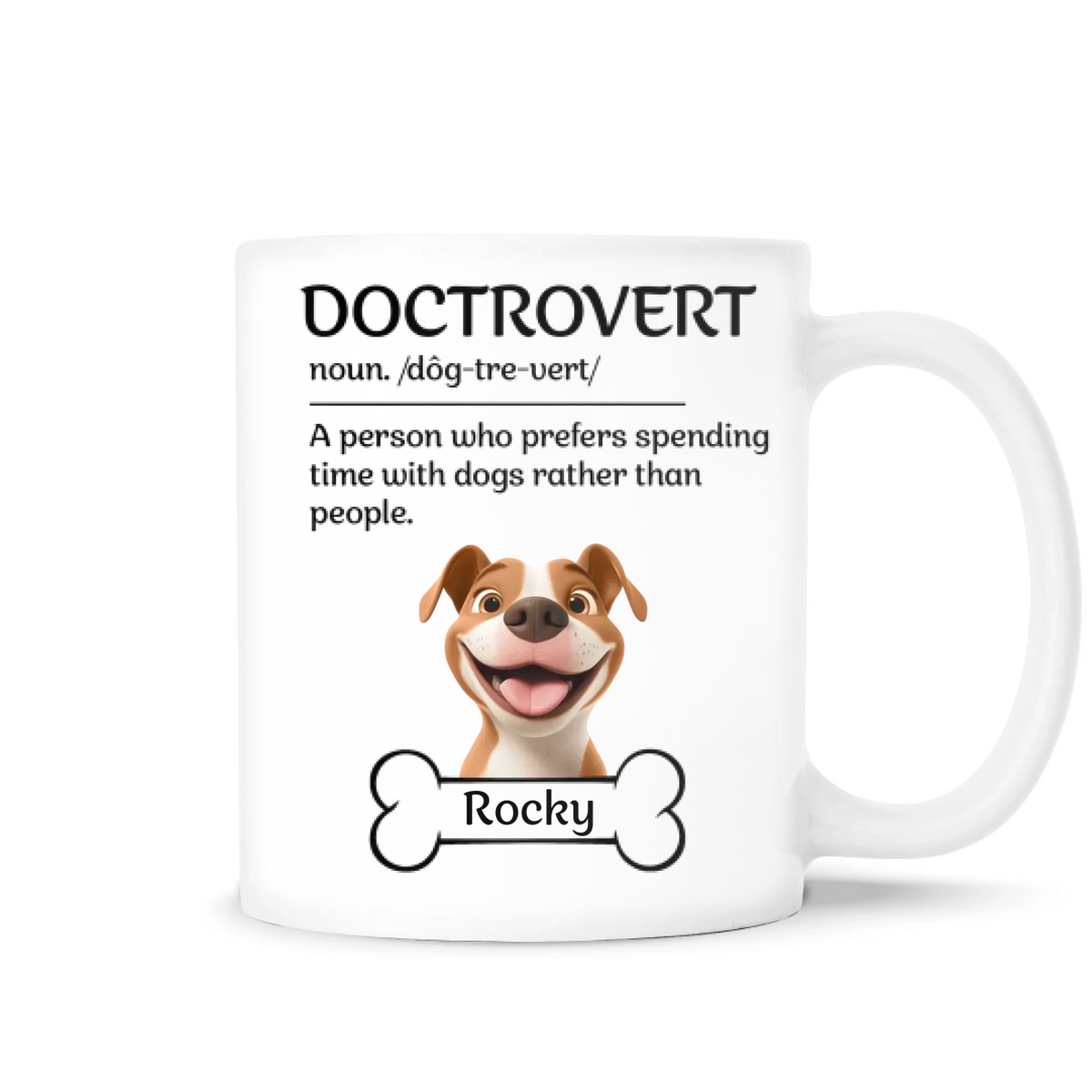 Doctrovert - Personalized Mug, Funny Gift for Dog Lover, Gift for Dog Mom, Dog Dad Gift