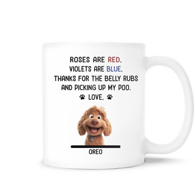 Roses are Red Violets Are Blue - Personalized Mug, Gift For Dog Lovers